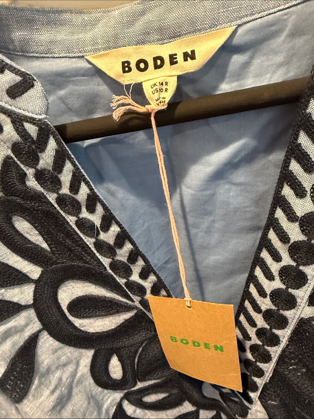Boden Octavia linen blend Midi Dress with beautiful embroidery. - Picture 2 of 4